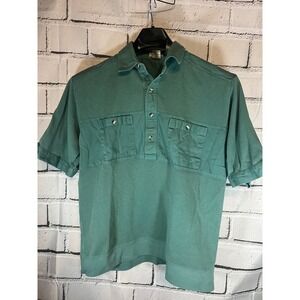 Vintage 80s Norm Thompson Shirt 2 Pocket Mixed Knit Made Taiwan Retro